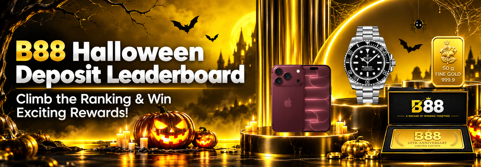B88 Halloween Deposit Leaderboard prizes